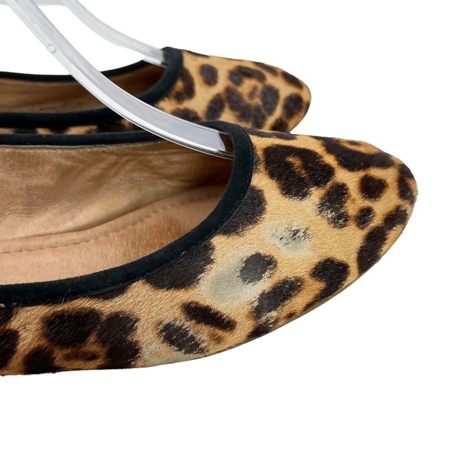 MADEWELL Pony Calf Hair Fur Leopard Print Genuine Leather Flats Shoes Loafer 9.5