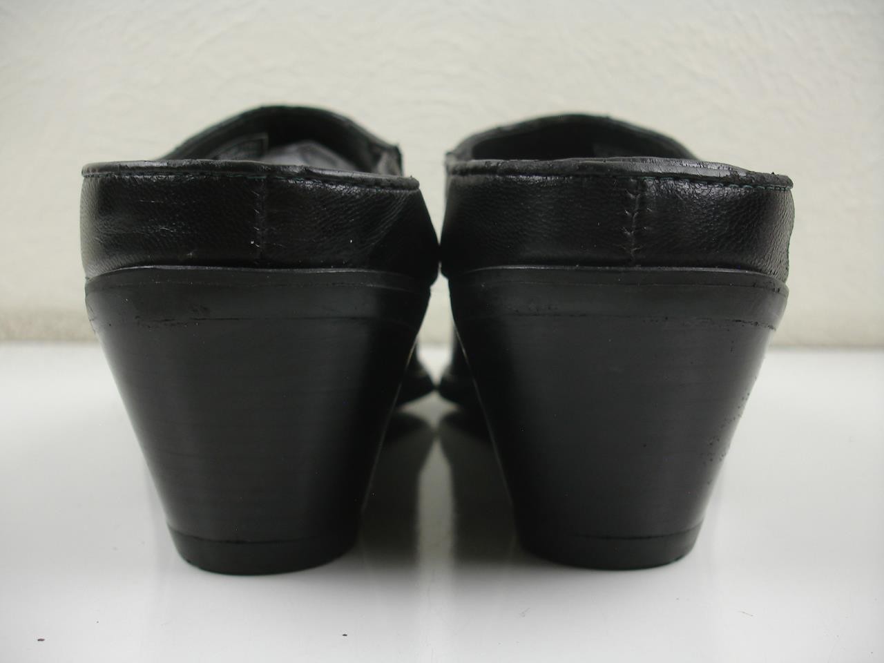 Women’s 9 B M Ariat Desert Star Black Leather Western Boots Mules Slip-On Slides