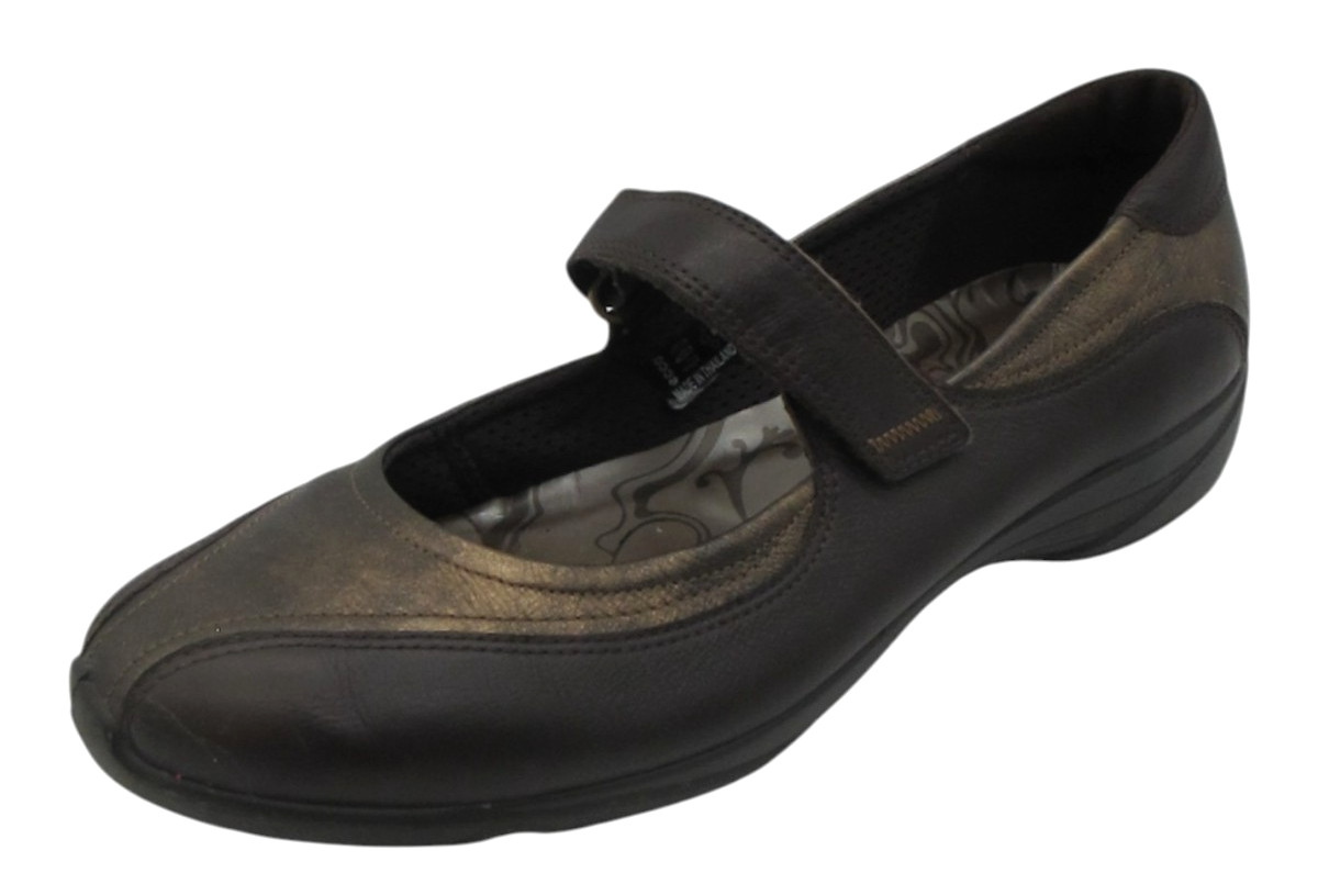 Ecco Cloud Mary Jane Shoe Sz 40 ( 9 – 9.5 ) Loafer Brown & Bronze Leather Flat