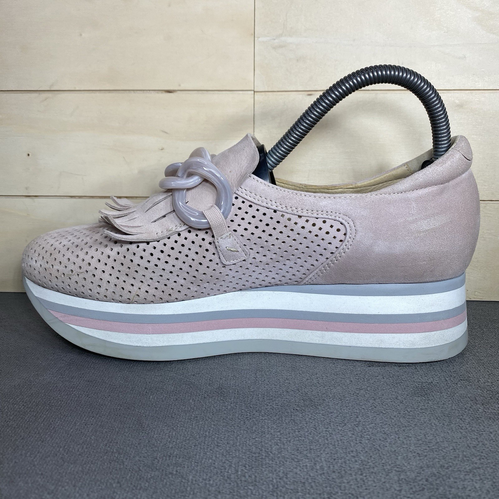 SoftWaves Cadie Platforms Pink Suede Women’s Size 8 Shoes EU38 Slip-Ons Kiltie