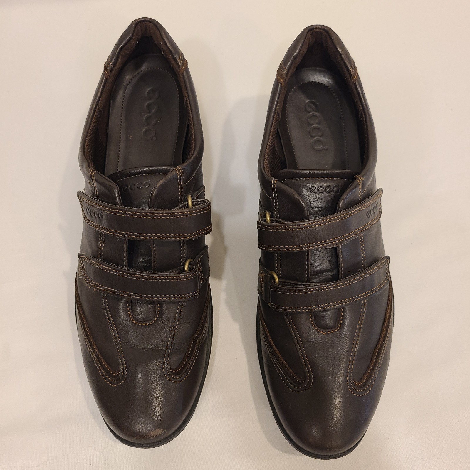 ECCO Women’s Shoe Brown Leather Adjustable Straps – Size US 10-10.5 (EU 41)