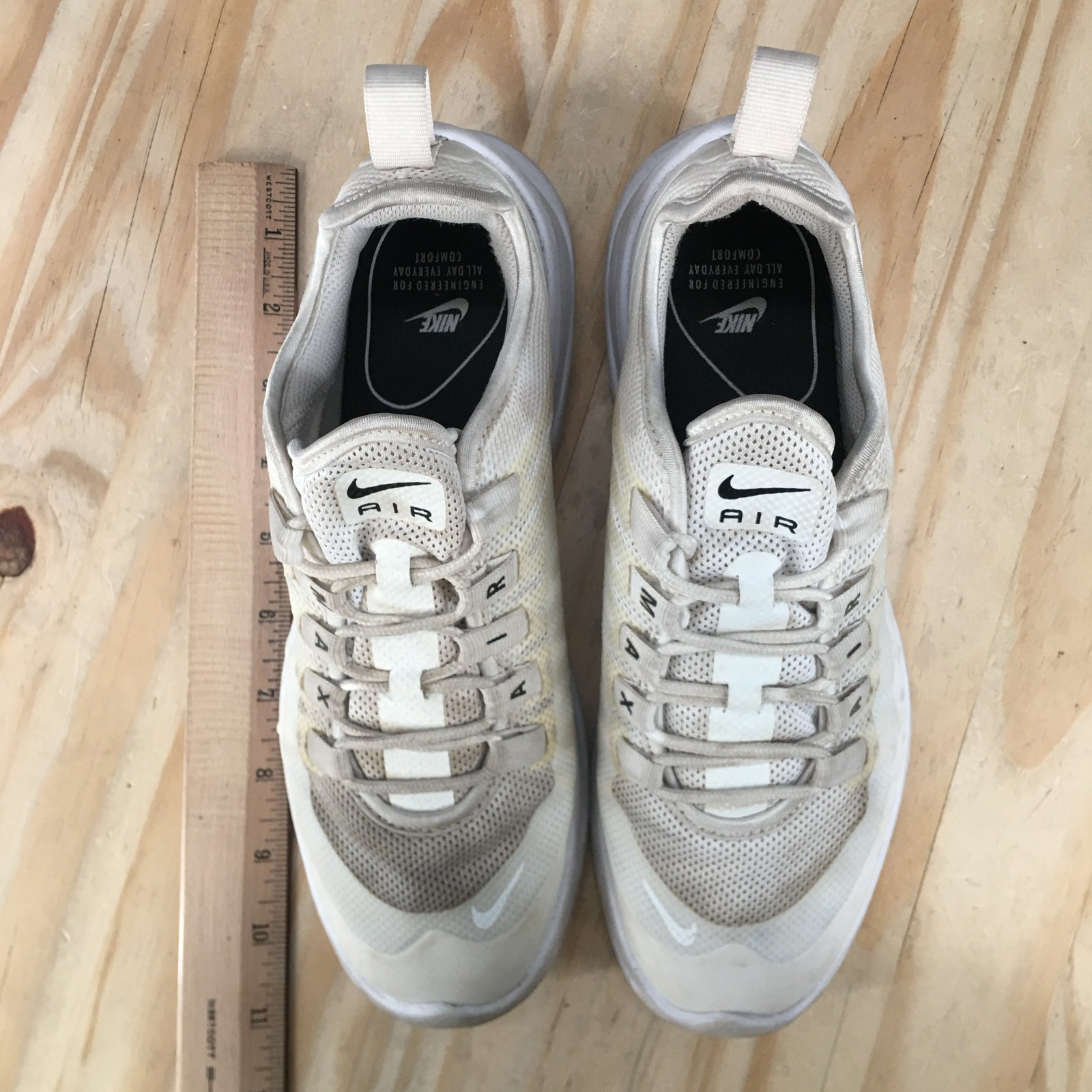 Nike Shoes Womens 7 Air Max Axis Sneakers White Mesh Lace Up Sports AA2168-100
