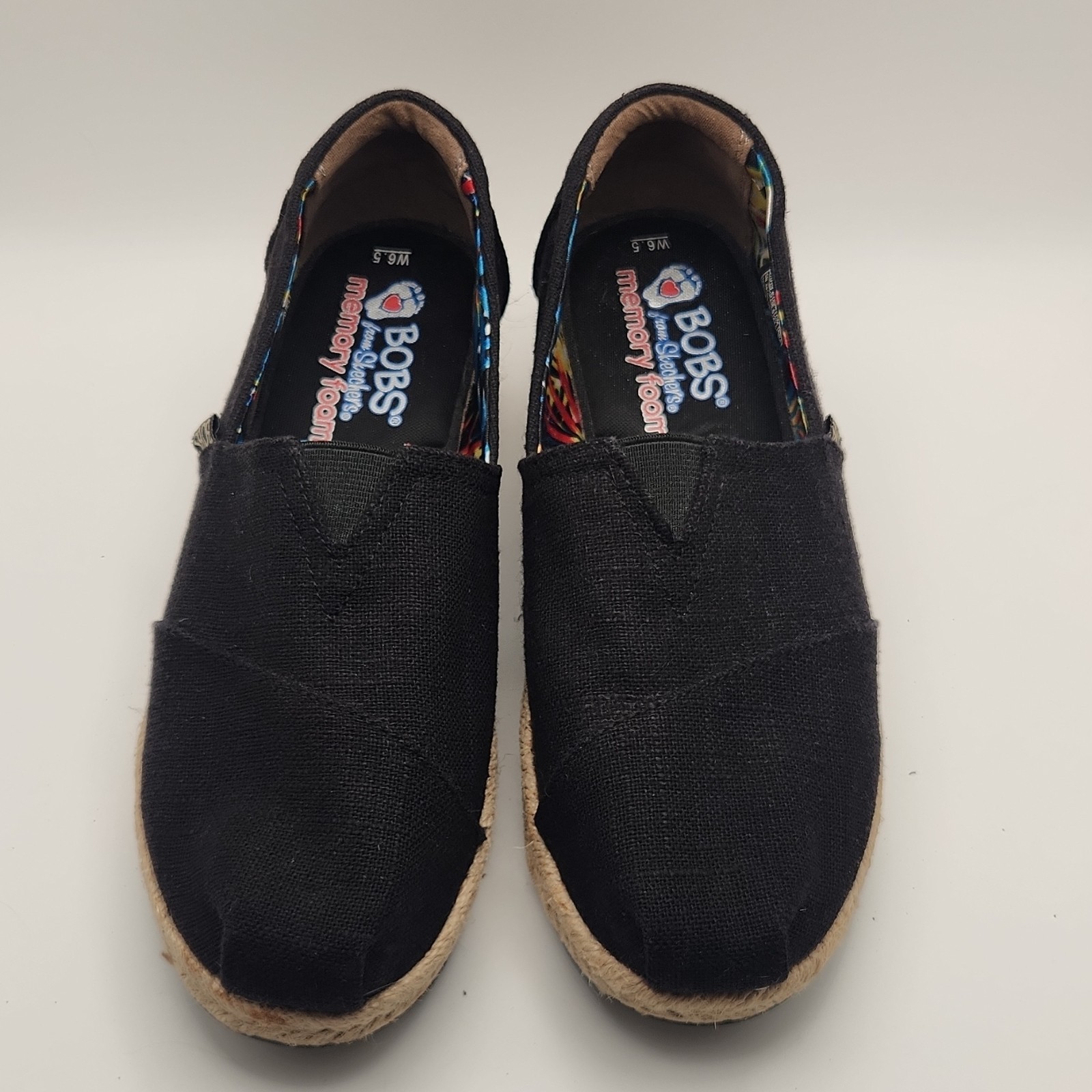 BOBS Skechers Shoes High Jinx Espadrille Wedges Black Women’s Size US 6.5