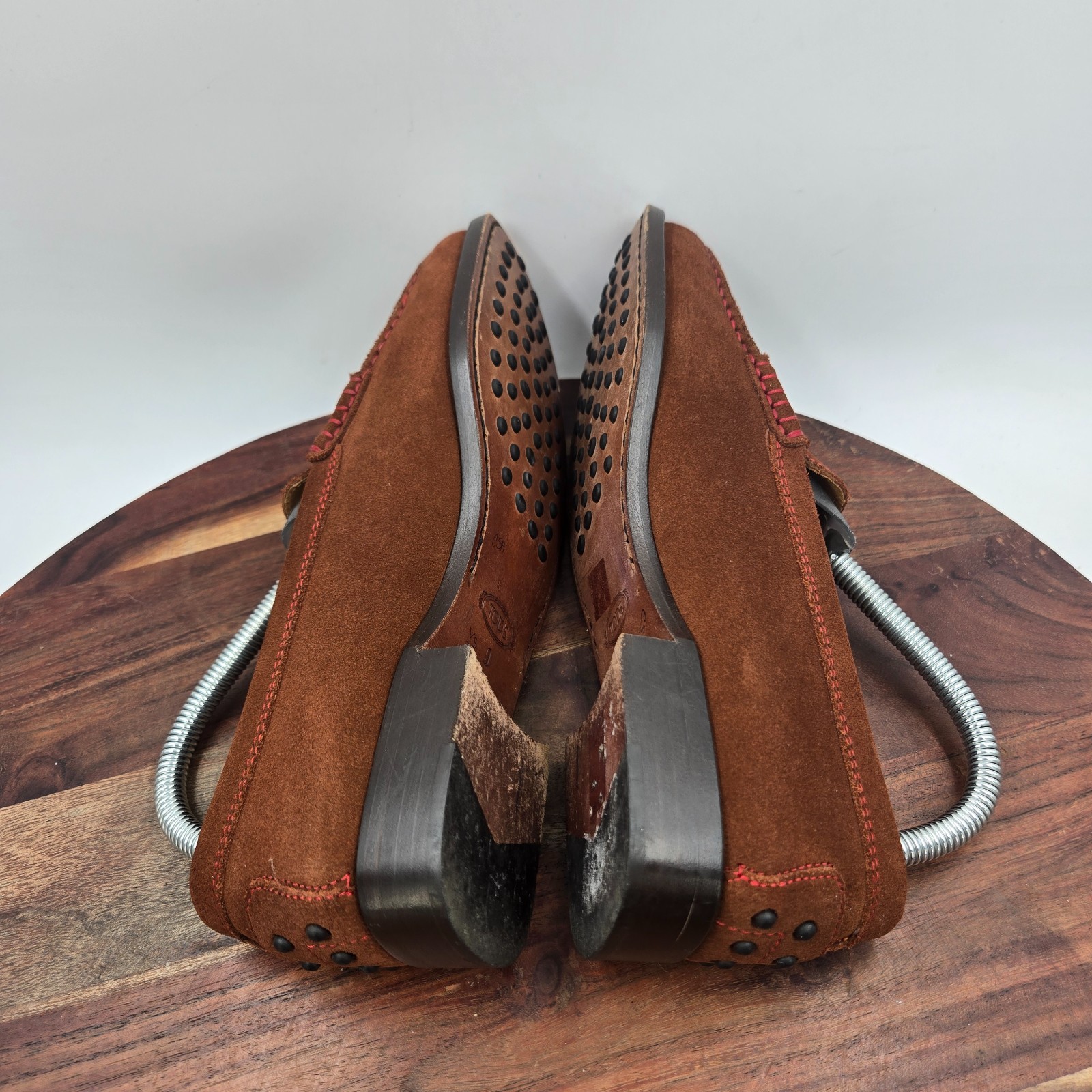 Tod’s Penny Loafer Shoes Women’s 9 Brown Suede Moc Toe Slip On Flats Moccasin