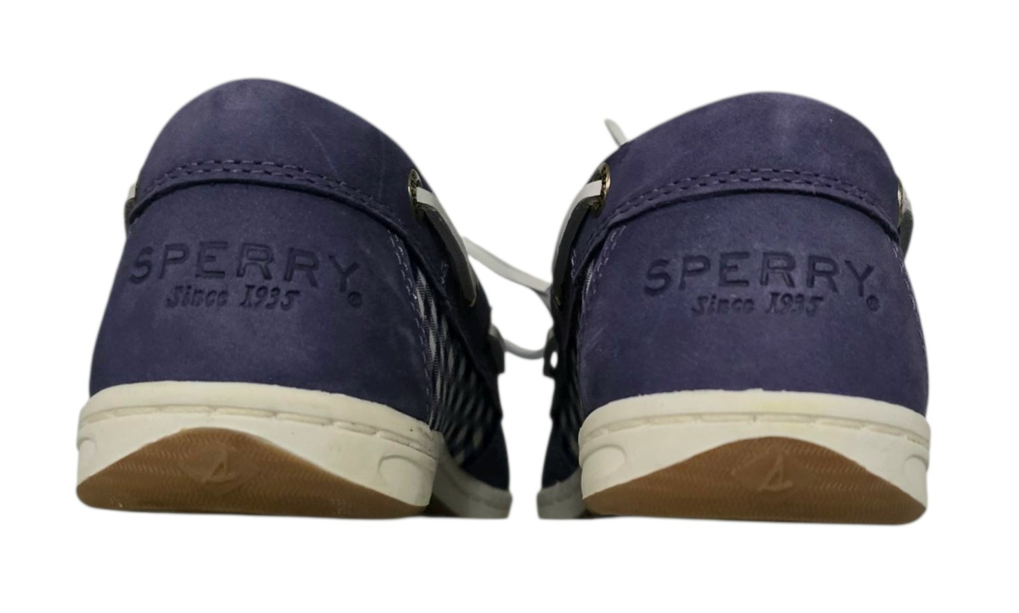 Sperry Koifish Gingham Womens 2 Eye Boat Shoes Size 6.5 W Purple New READ
