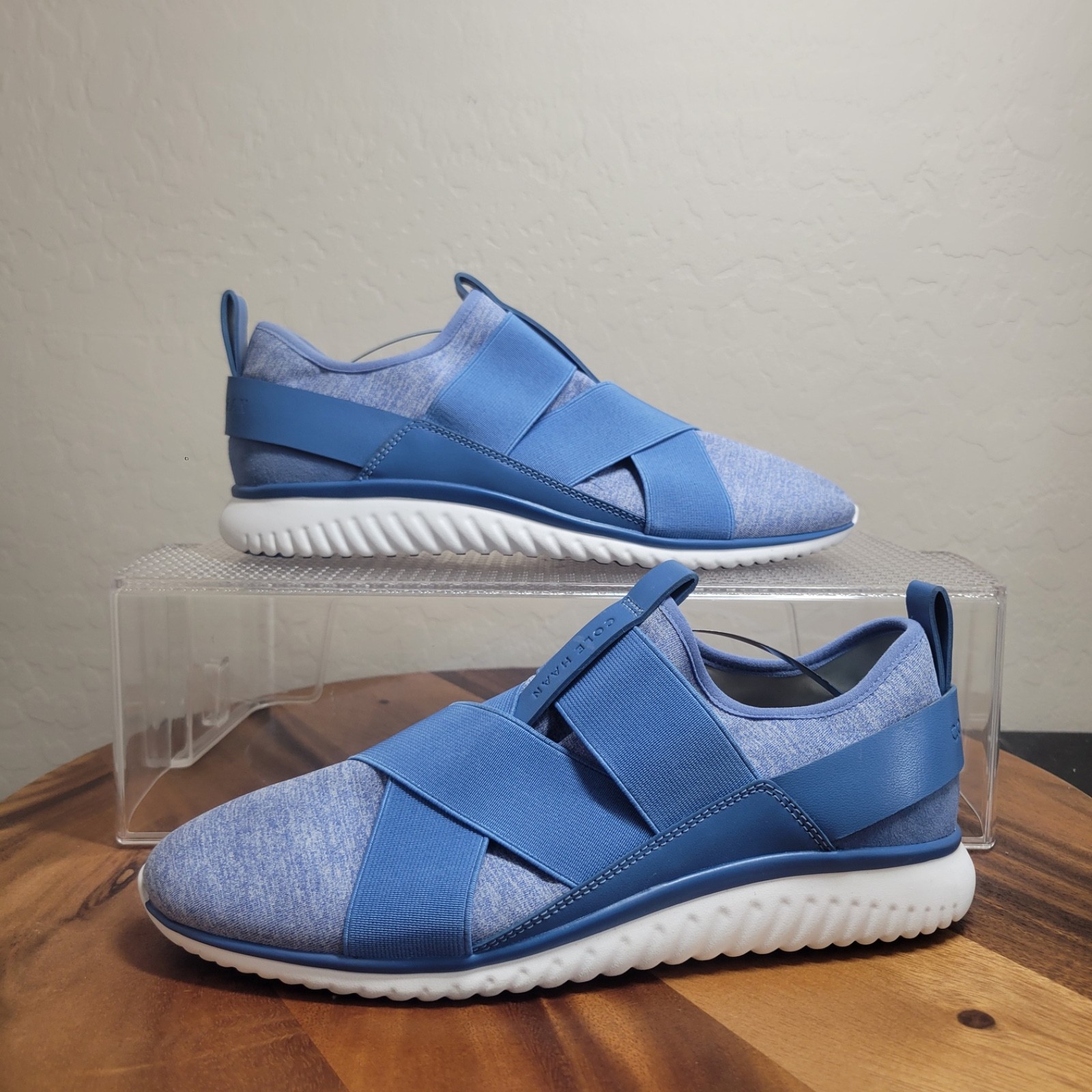 Cole Haan Studio Grand Women’s Sport Knit Blue/White Slip On Shoes Sz 7.5