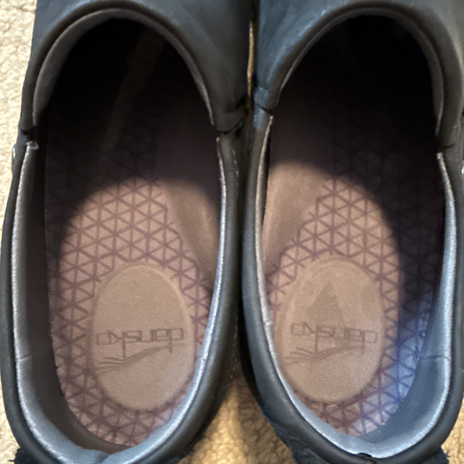 Dansko Patti Slip-On Shoes Black Leather Vibram Waterproof | Wmns 9.5-10US 40EU