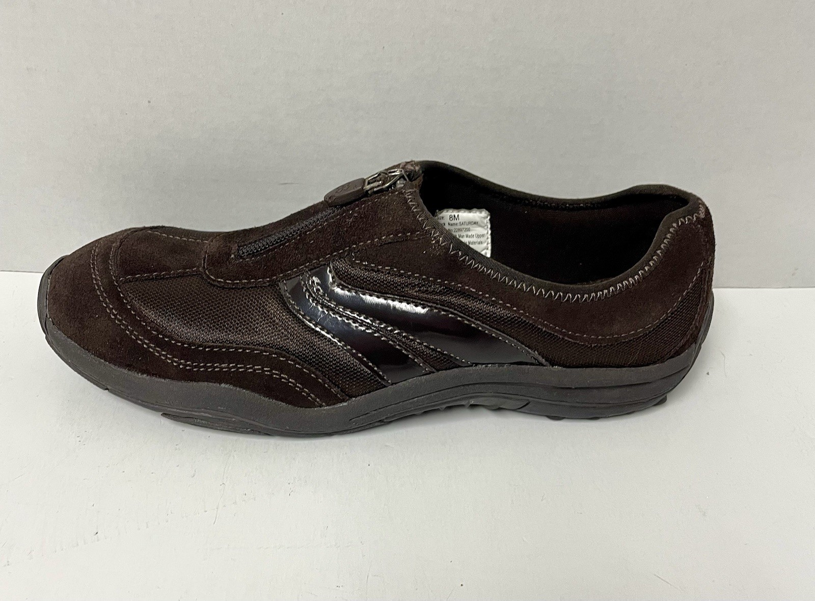 Women’s Size 8 Naturalizer Casual Shoes Brown Zip ,Leather & Man Made, EUC