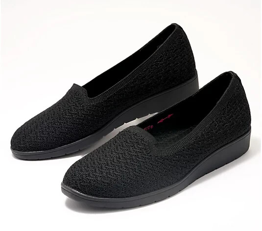 Skechers Cleo Recycled Vegan Washable Wedges-Doin’ Alright-Black-6.5M A615046