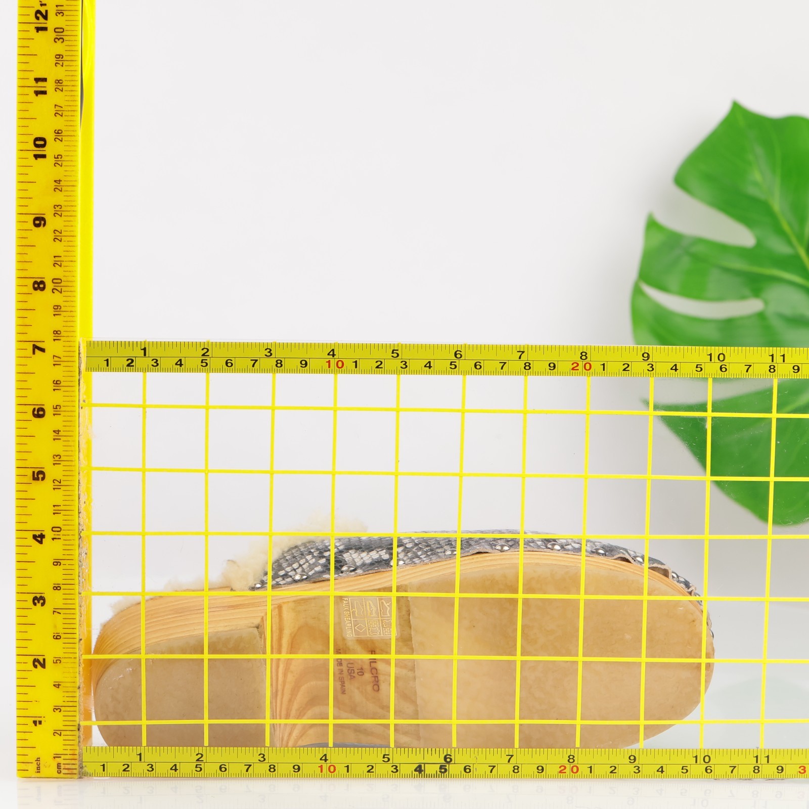 Anthropologie Pilcro Womens Clog Size 10 Gray Snake Wooden Heel Sherpa Shoe Mule