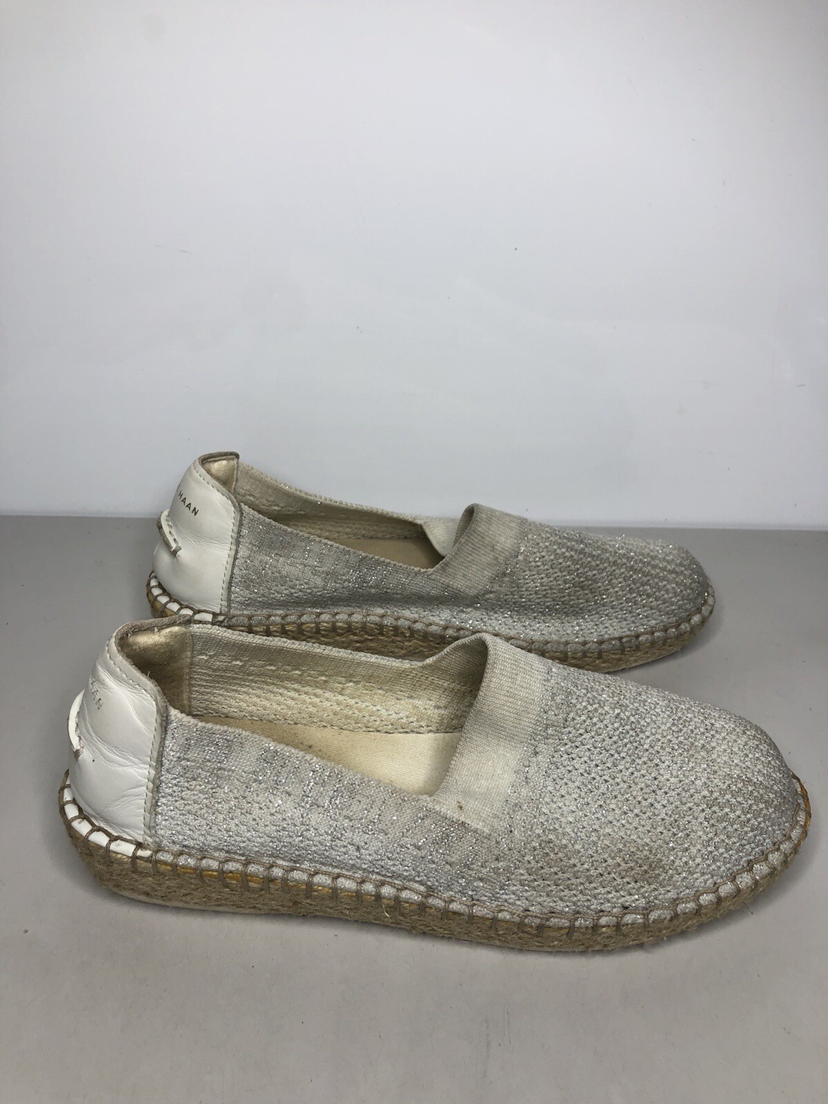 Cole Haan Cloudfeel Gray Knit SlipOn Espadrille Casual Shoes Women sz 7B US/38EU