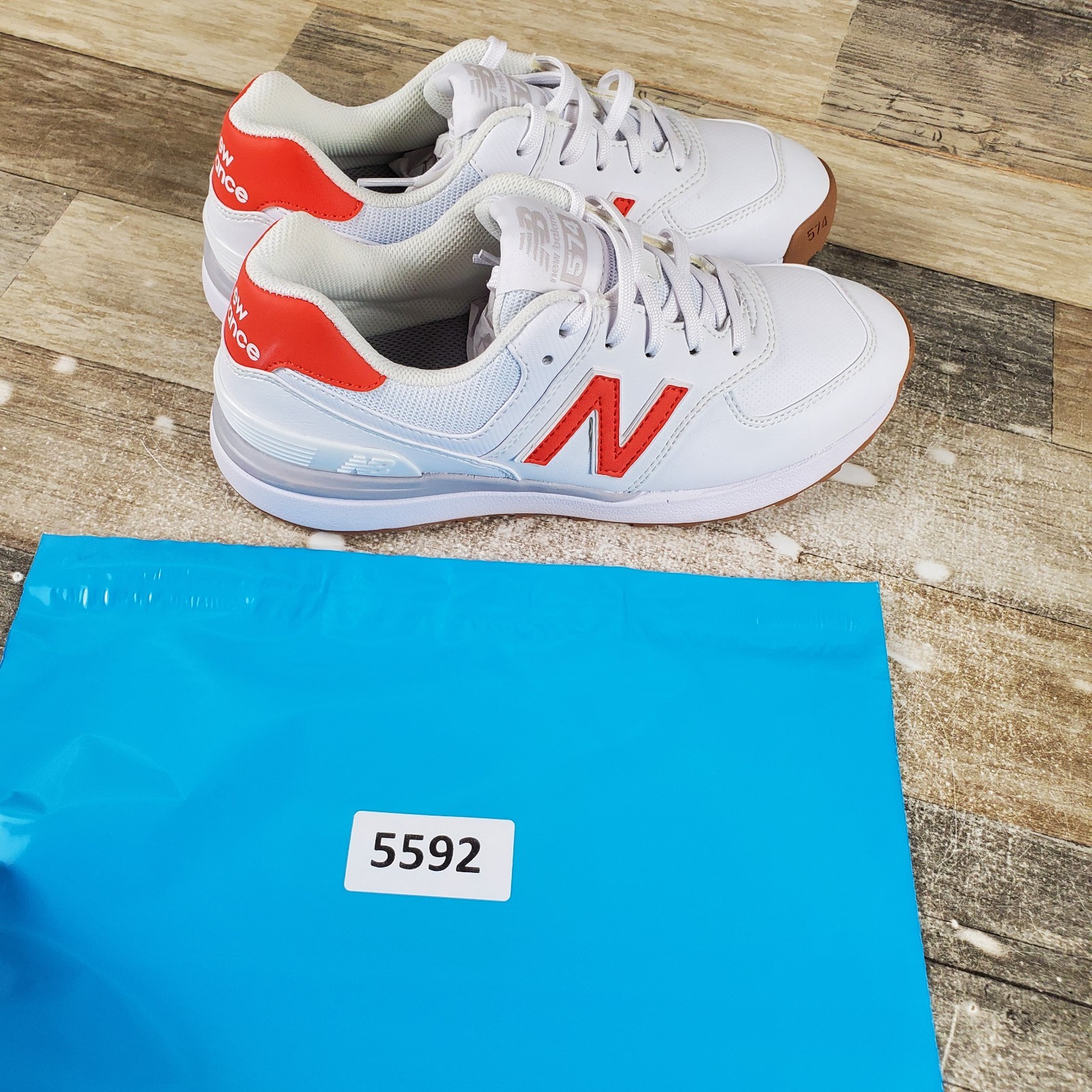 New Balance 574 Womens Golf Shoes Sz 7.5 Nimbus Cloud Leather Athletic