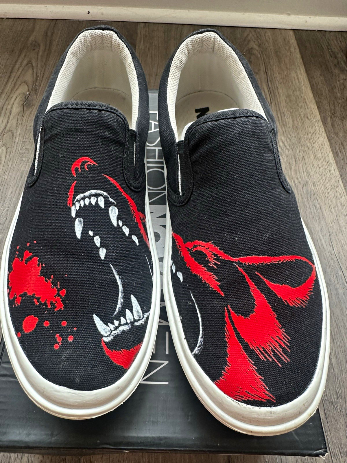 Fashion Nova Gunnar Vicious Slip-On Women’s Canvas Graphic Print Shoes US 8 EU39