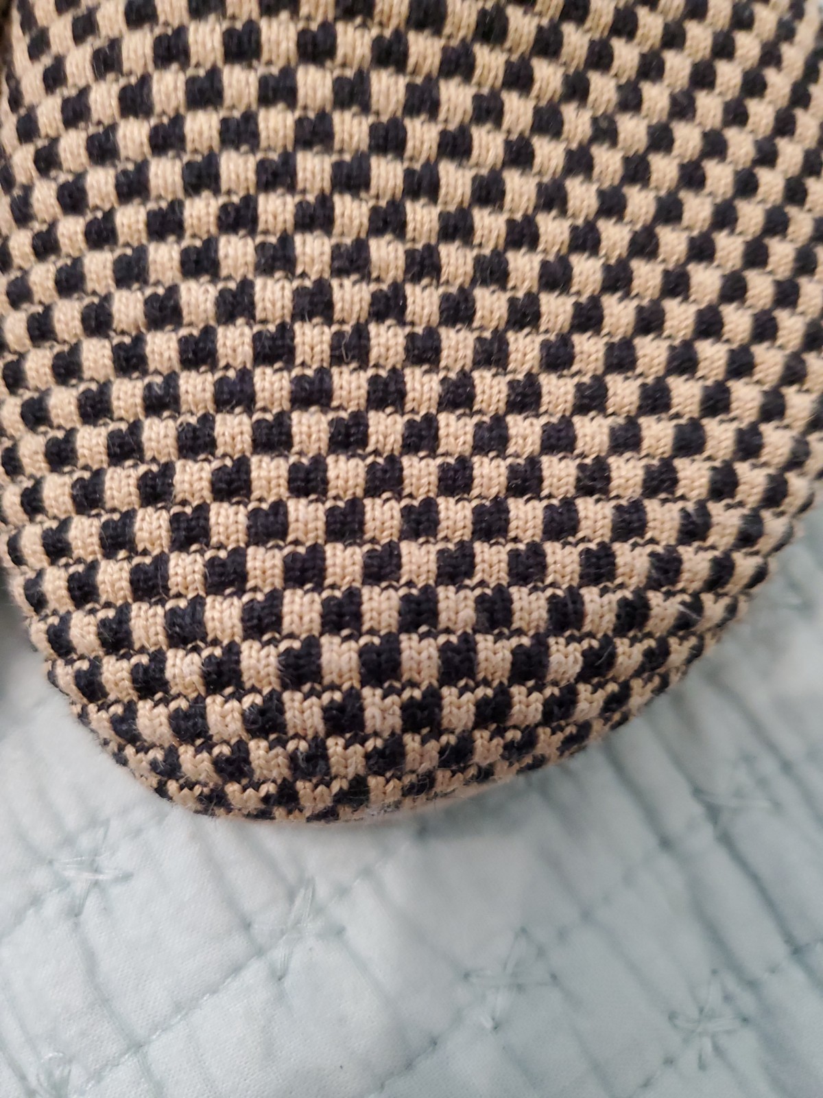 Rothy’s The Casual Clog Checkered Knit Slip on Mules Sz 6 Toffee Tan Black EUC