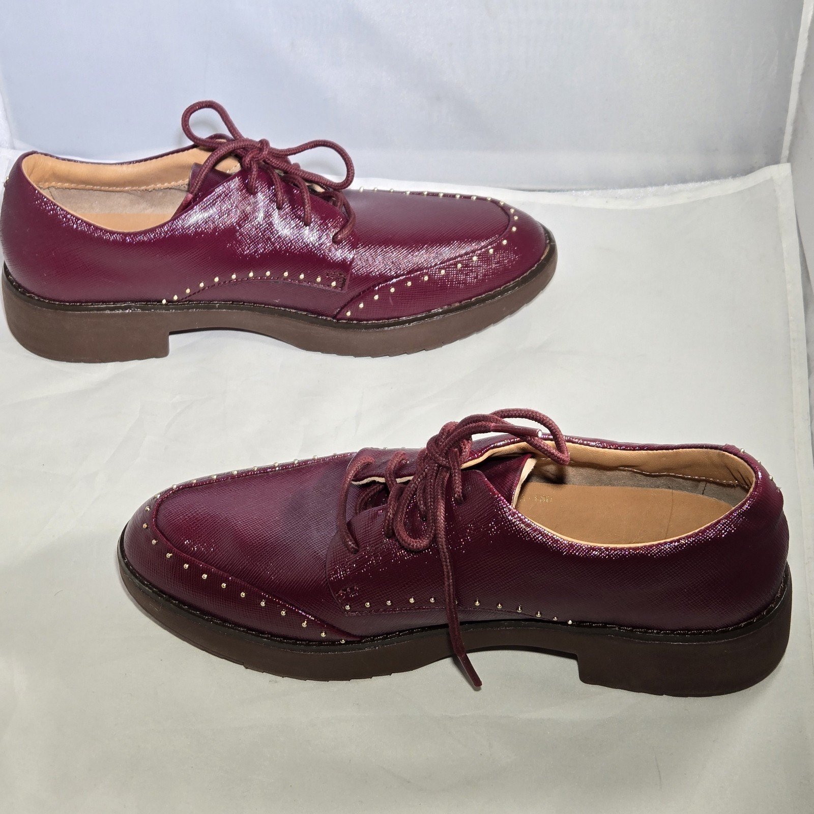 Fitflop Womens Keely Microstud Brogue Oxford Shoes Lace Up Y27-744 Red Size 5