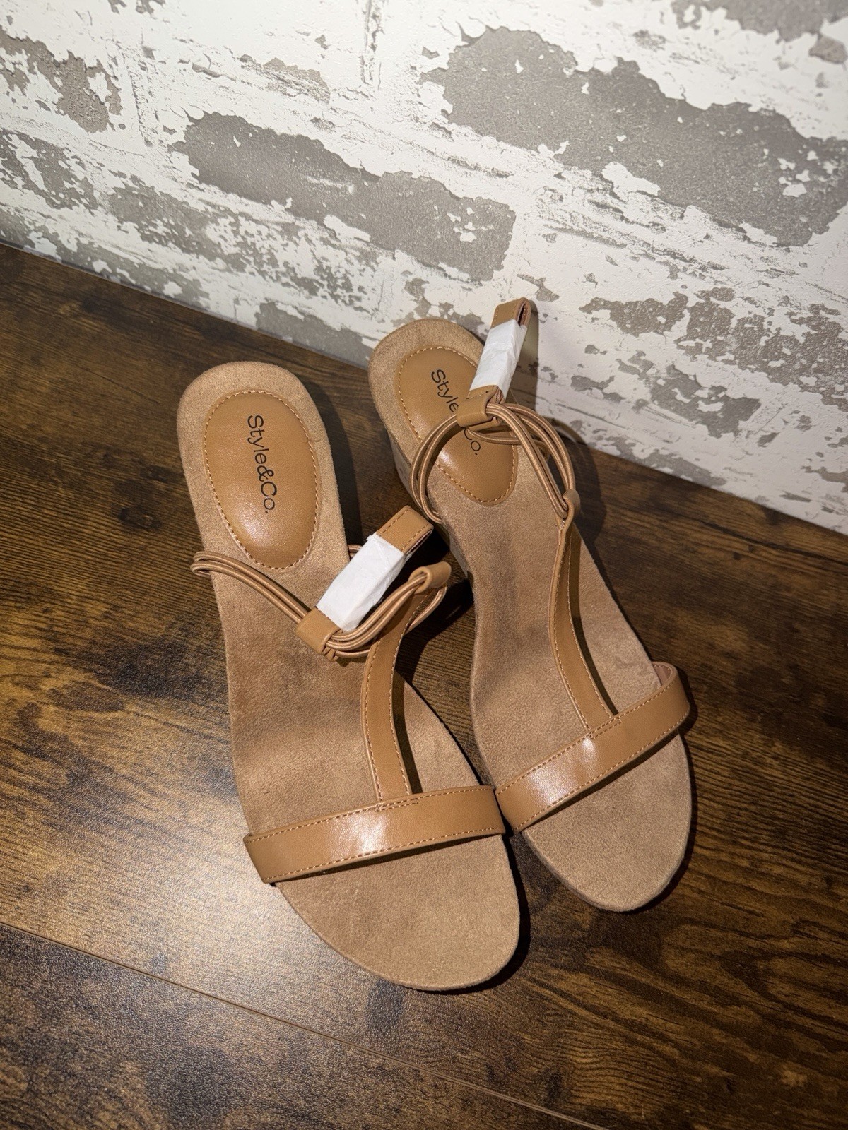 NEW! Style & Co Mulan Wedge Sandals Shoes – Cork Textured – Size 10M