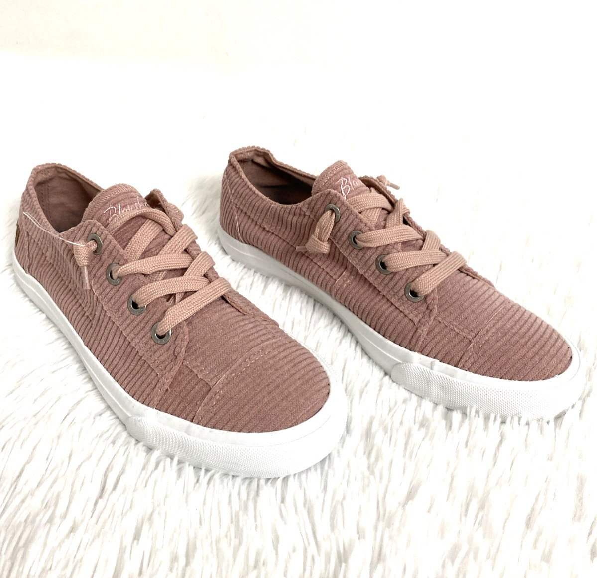 Blowfish Malibu Maxine Sneakers Shoes Womens Pink Cotton Corduroy Lace Up