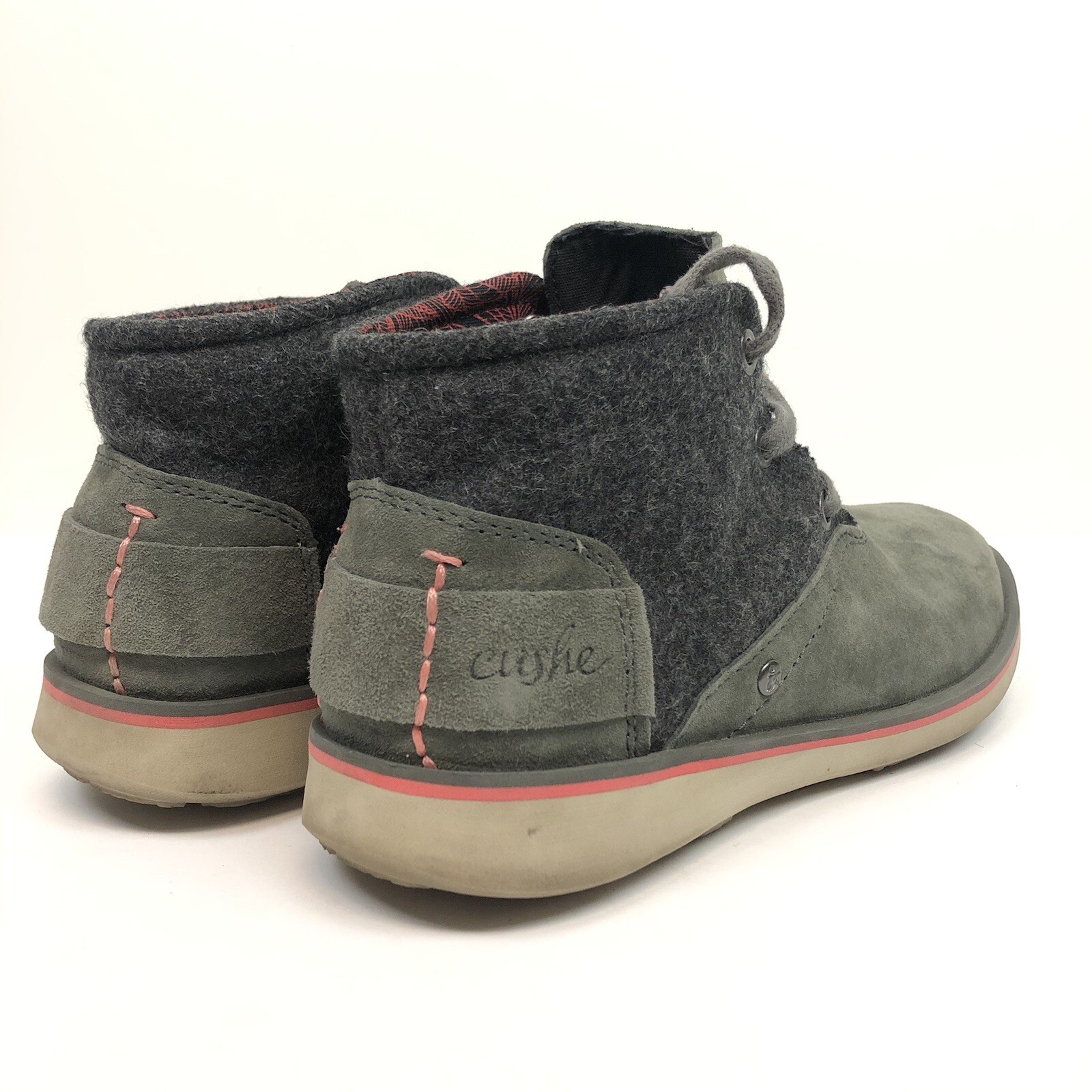 CUSHE Manuka Lite Desert Womens Lace Up Chukka Sz US 5 EU 36 Charcoal Comfort