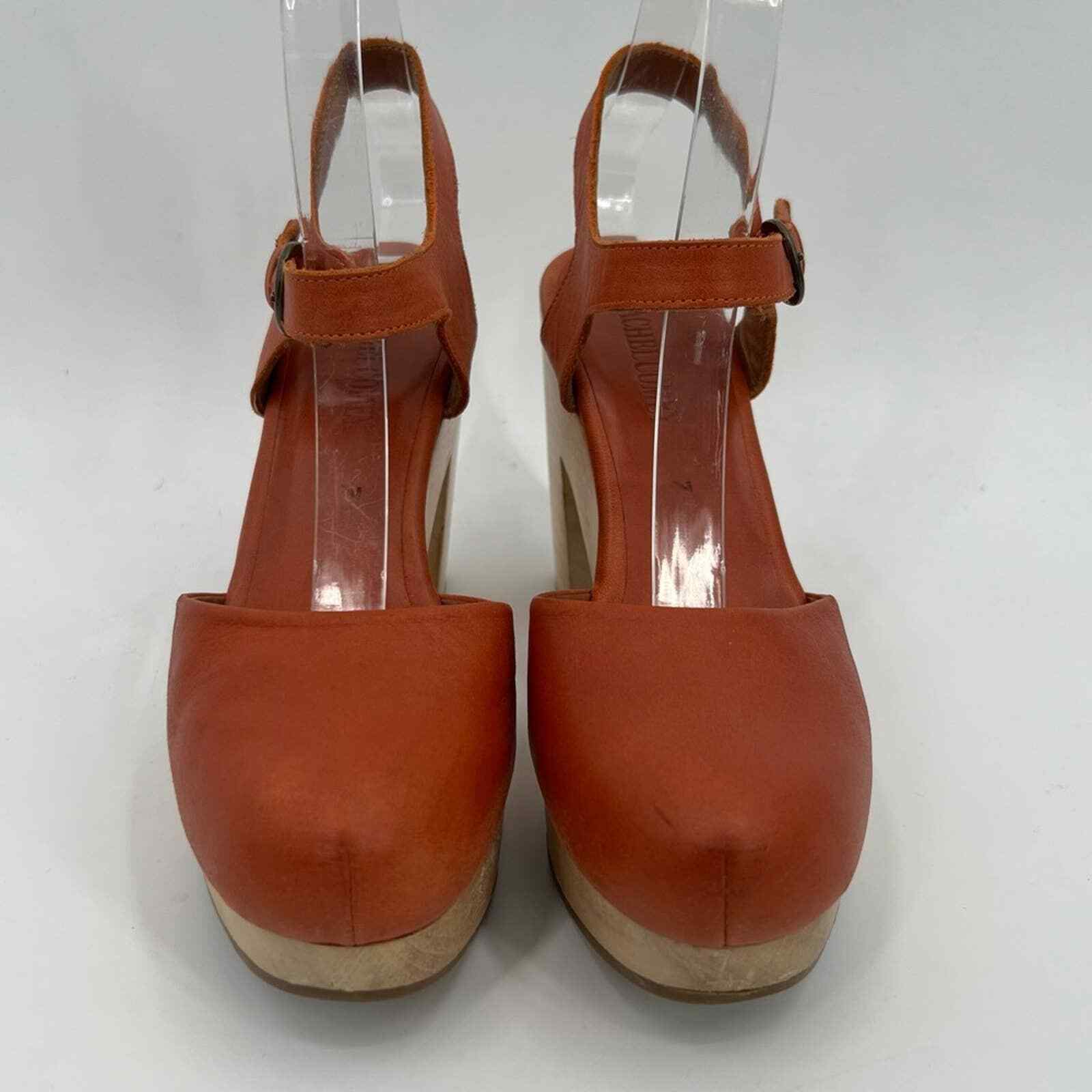 Rachel Comey size 7 Comey Dekalb Clog Burnt orange blonde wood Clog Mule Sandal