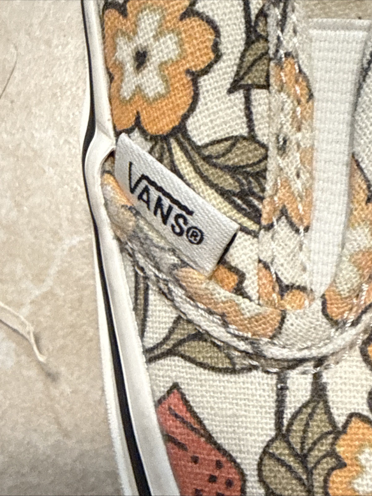 VANS Floral Yellow Groovy Retro Slip On Shoe Sneakers Size 9.5 Women/ Mens 8