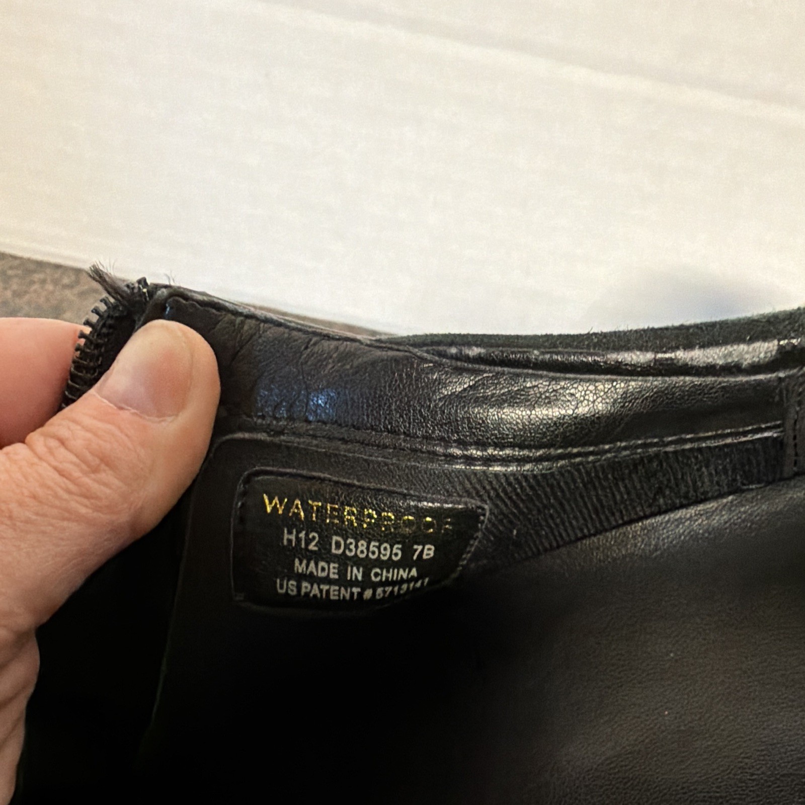 Cole Haan Women’s Black Patent Leather Waterproof Zip Wedge Sneaker 7B