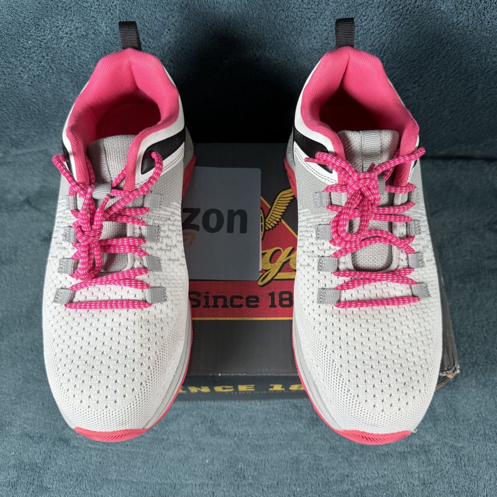 Thorogood Women’s Safety Toe Work Shoes Slip Resistant White/Pink Size 10.5