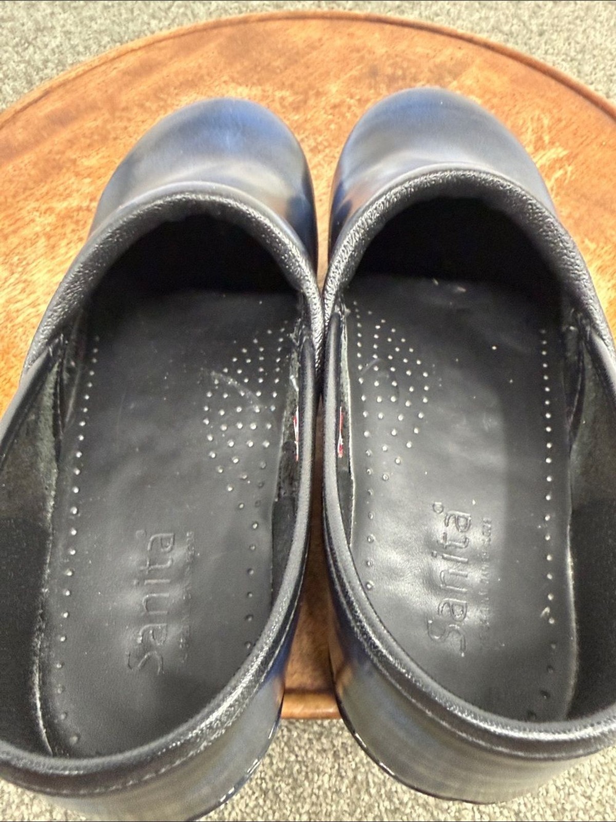 Sanita Shoes Wm 40 US 9 Blue Leather Slip-On Clogs Nursing Professional Slip On