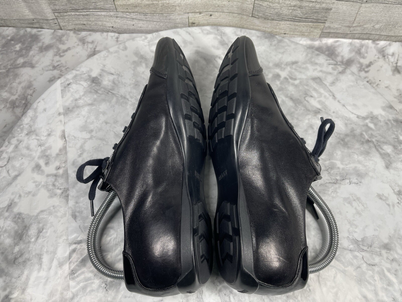 Bally Kayak Sneakers Women 38 / 7.5M Shoes Black Patent Leather Switzerland Made