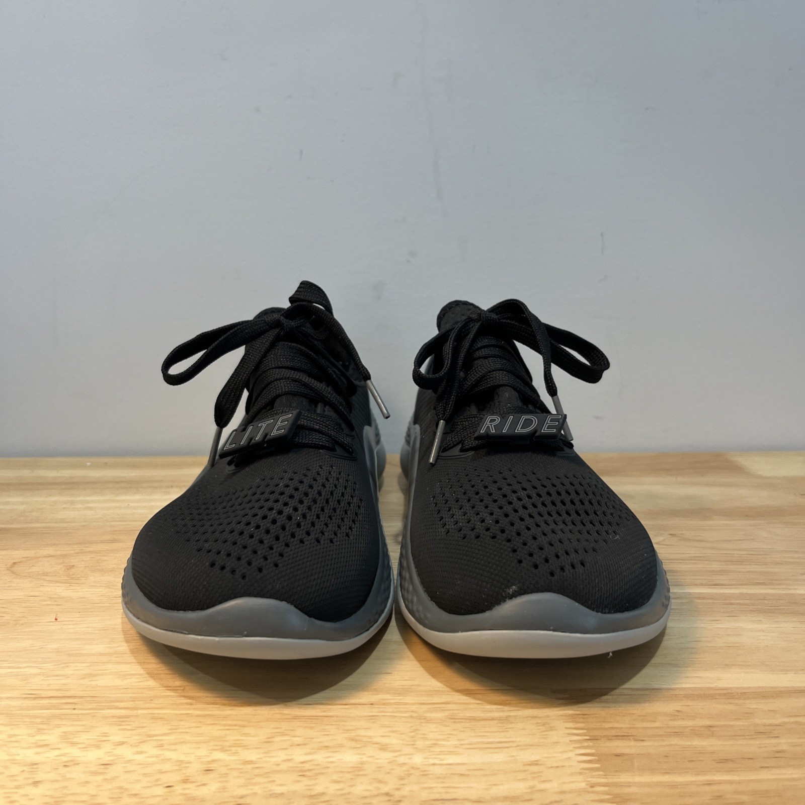 Crocs Womens Literide Pacer 206705 Black Lace Up Casual Shoes Sneakers Size 10