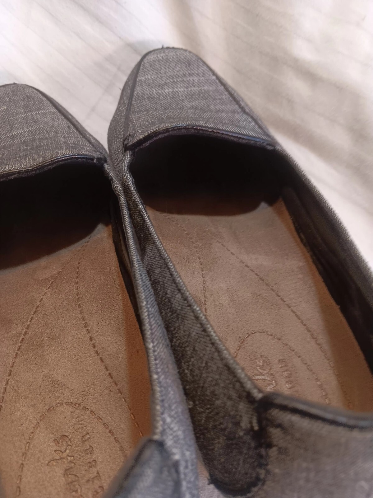 Women’s, Sz 7 ,Clarks, Bendables, artisan, Thoughtful Q Block Heel ,Gray Cloth~