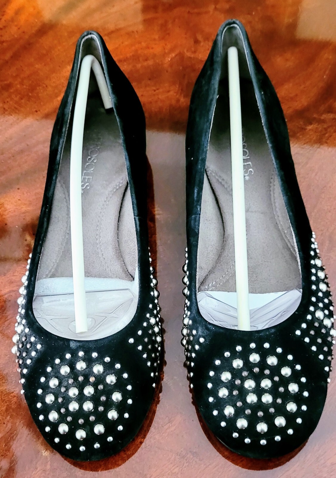 AEROSOLES BECXTREME NEW IN BOX BLACK NUBUCK W/RHINESTONES WOMEN’S 8.5 US