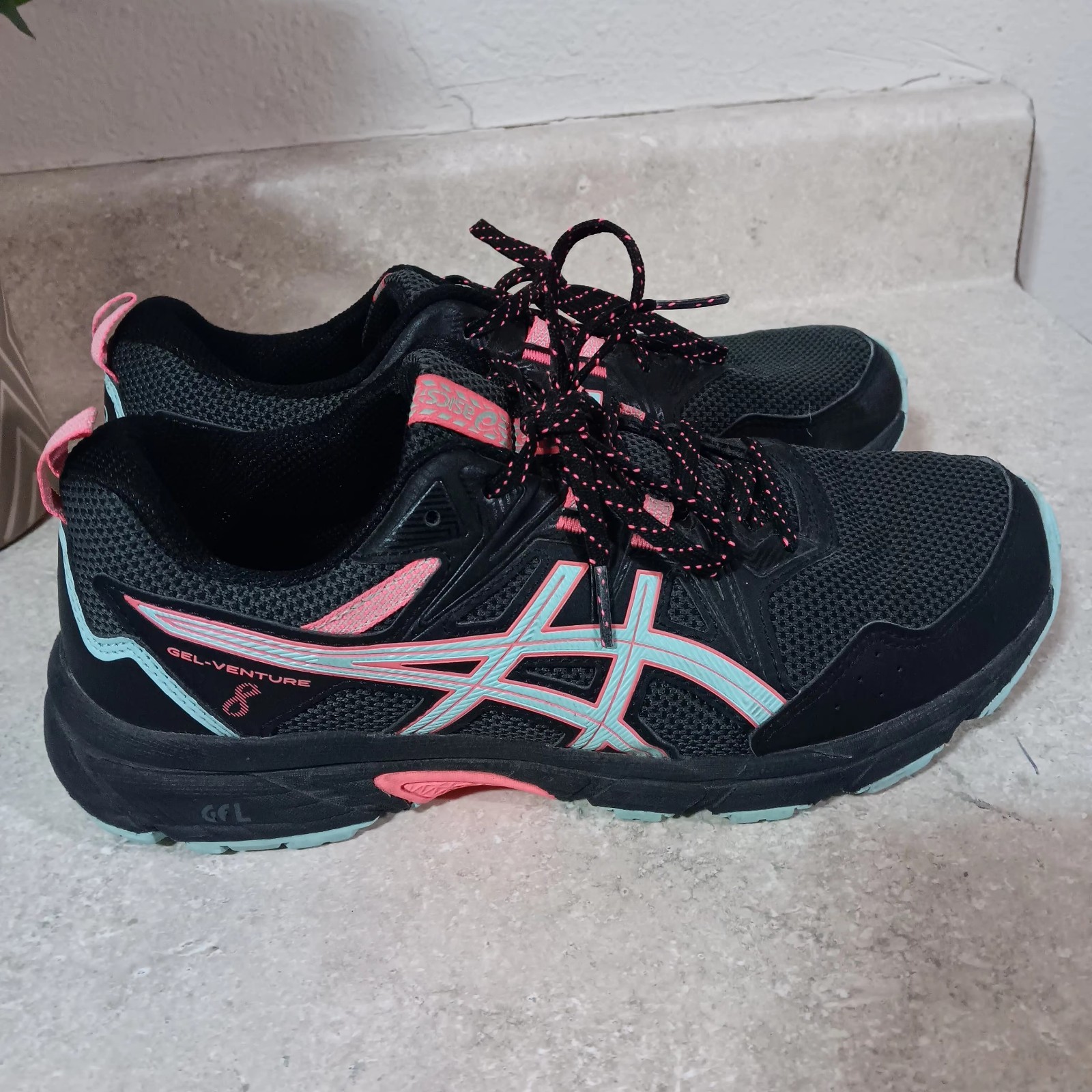 ASICS Gel Venture 8 Womens Size 9.5 Wide Sneakers 1012A708 Black 3564