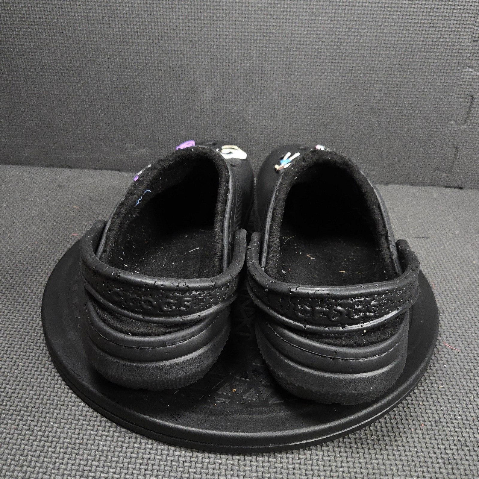 Crocs Clog Shoes Womens Size 10 Black Faux Fur Lined Slip On Comfort Casual