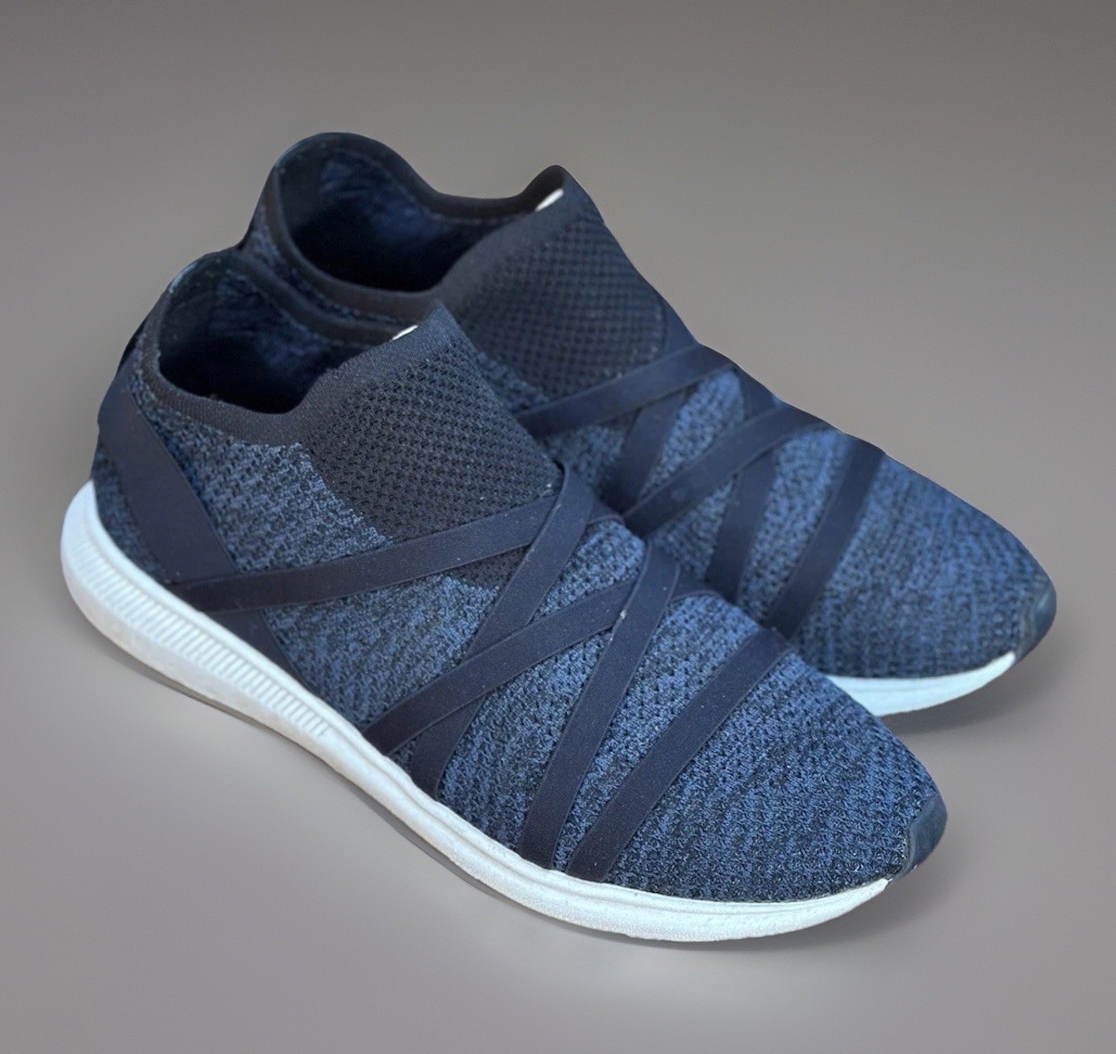 EILEEN FISHER Sustainable Mesh Knit Strappy Sneakers Navy & Black Size 9