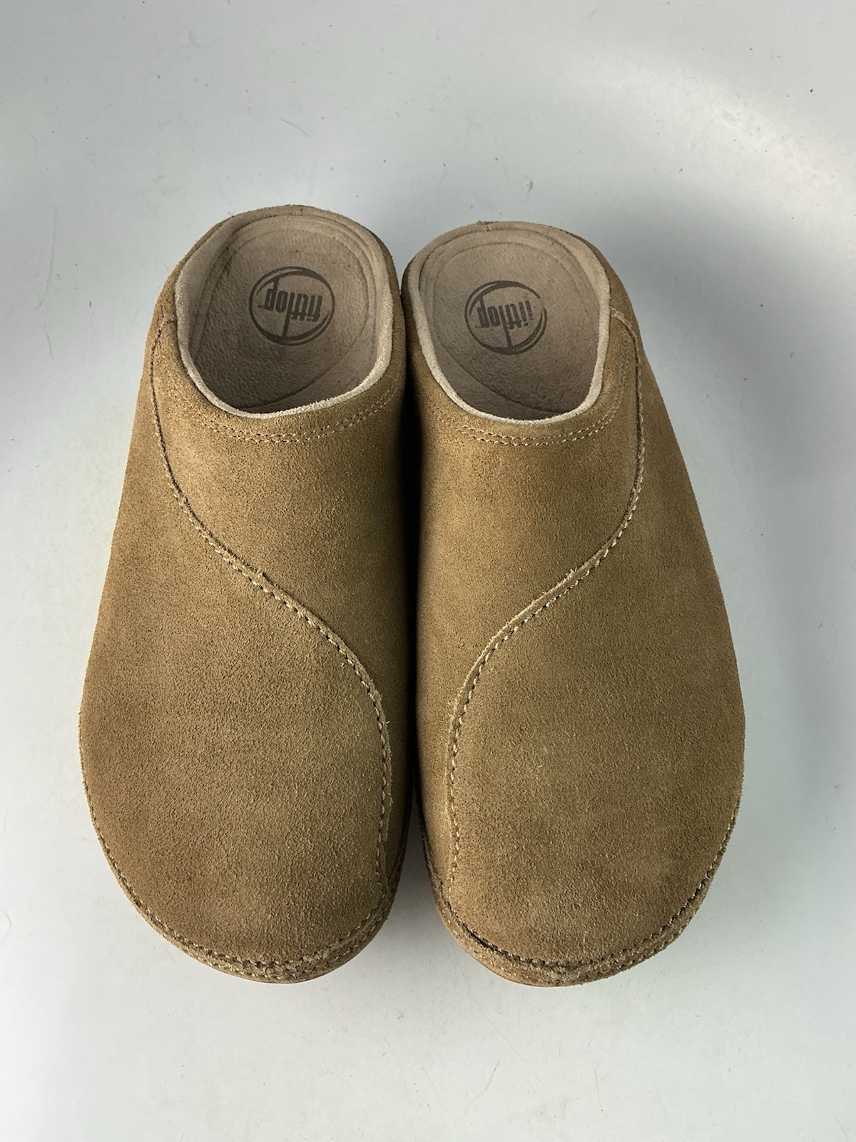 Fitflop Gogh Suede Clogs Slip Ons Women’s Taupe Sz 10 US Medium