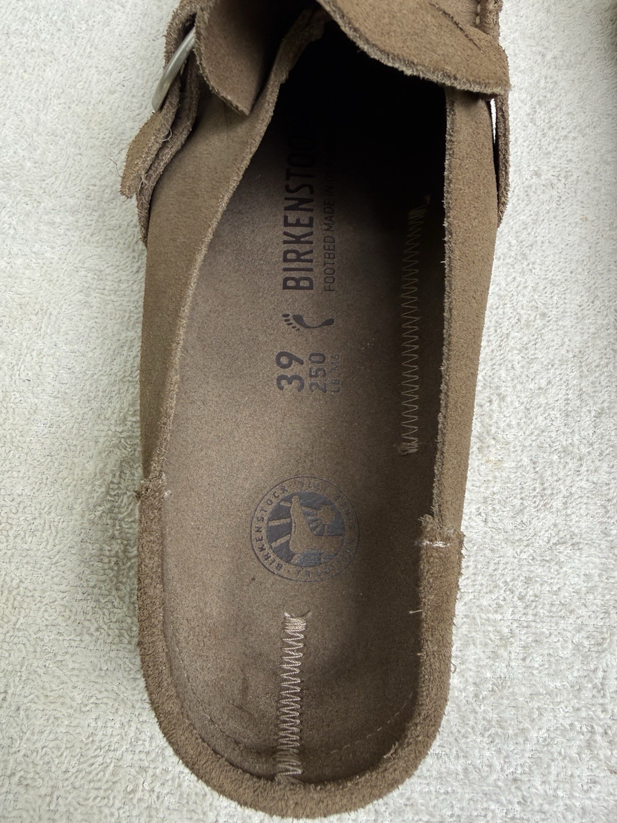 Birkenstock Buckley Suede Mules Loafers Clogs Taupe Brown Women’s 39 US 8-8.5