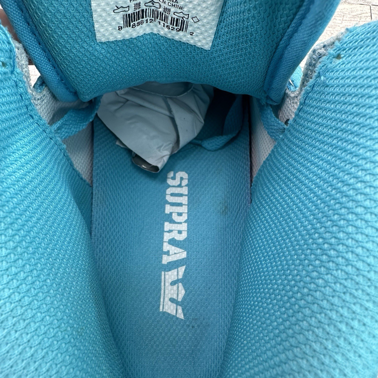 Supra Vaider Women’s 8.5 Shoes High Top Blue Canvas Skate Gum Soles