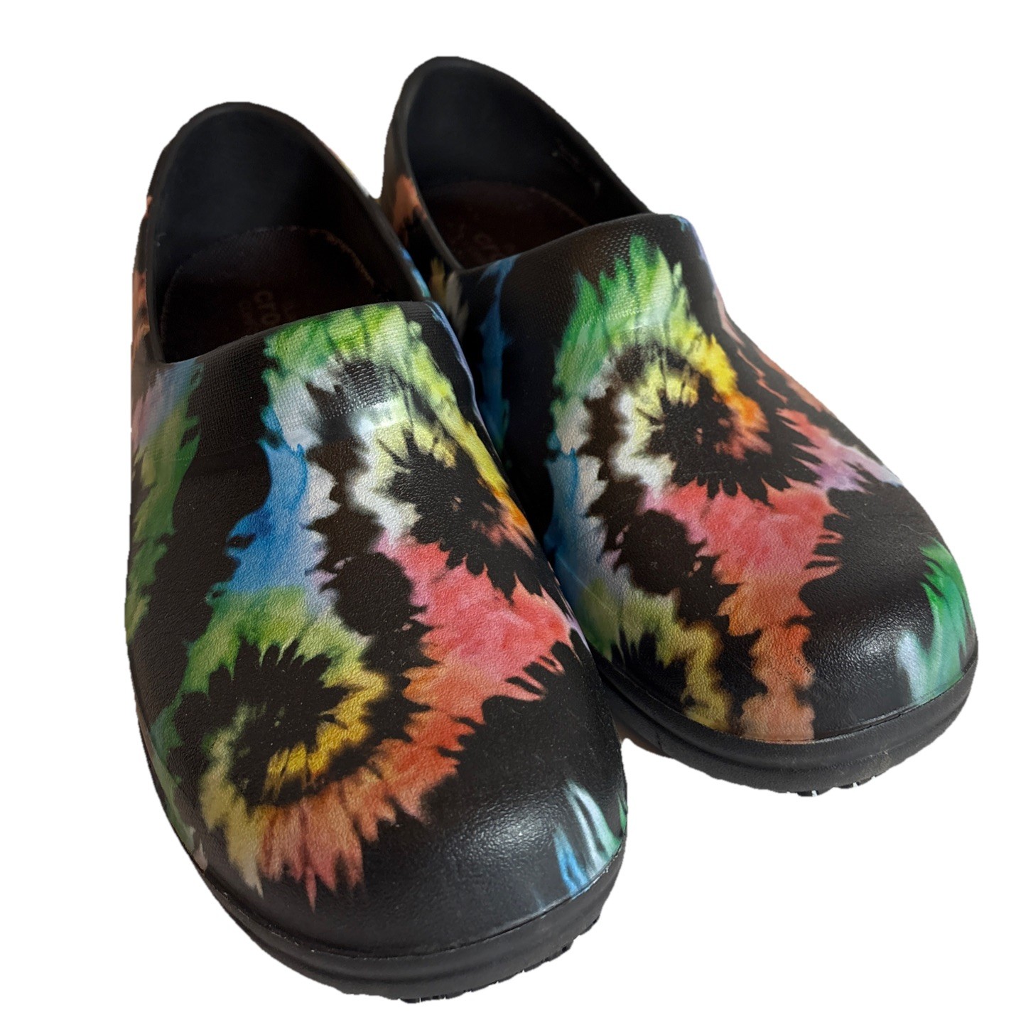 Crocs Neria Pro II Tie Dye Clogs Women’s Size 7 Slip Resistant EUC