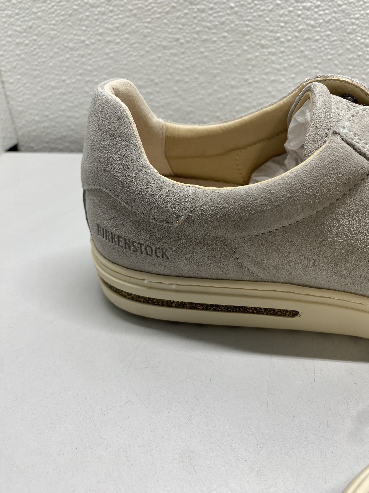 Birkenstock Unisex Bend Low Suede Leather Sneakers Size L 8, M 6 Stone Coin
