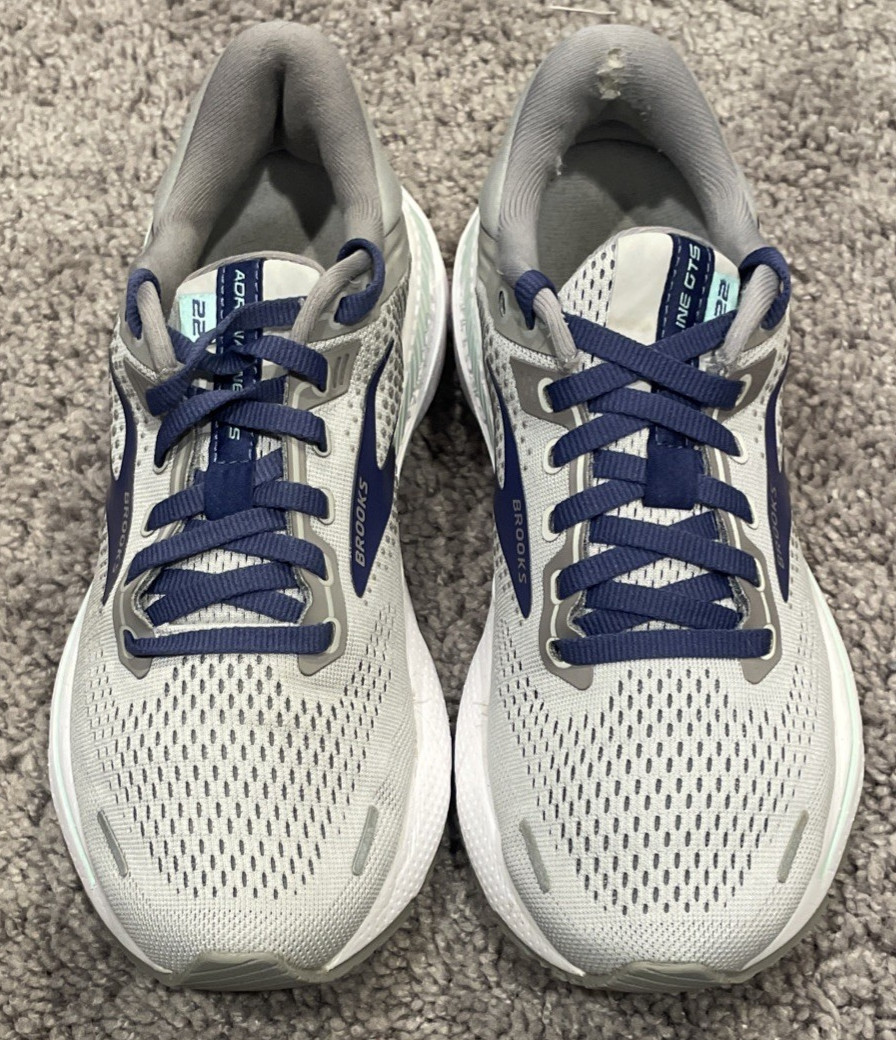 Brooks Adrenaline GTS 22 Women Shoes Size 7 Running Gray Lace Up Low Top Sneaker