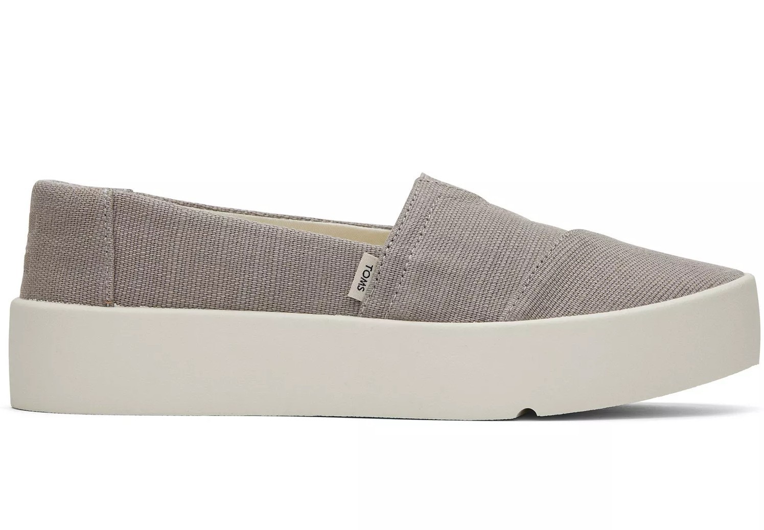 TOMS Women’s Verona Platform Slip On Sneakers Shoes Dove Grey Canvas NEW 8.5