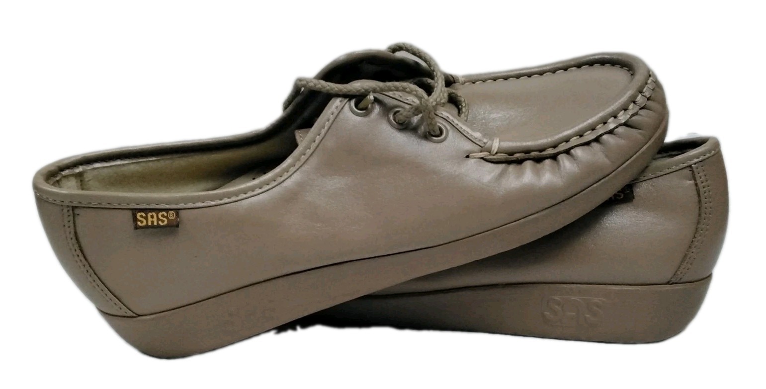 SAS Siesta Genuine Handsewn Soft Heels Lace-Up Loafers Women’s Size 7.5 Beige