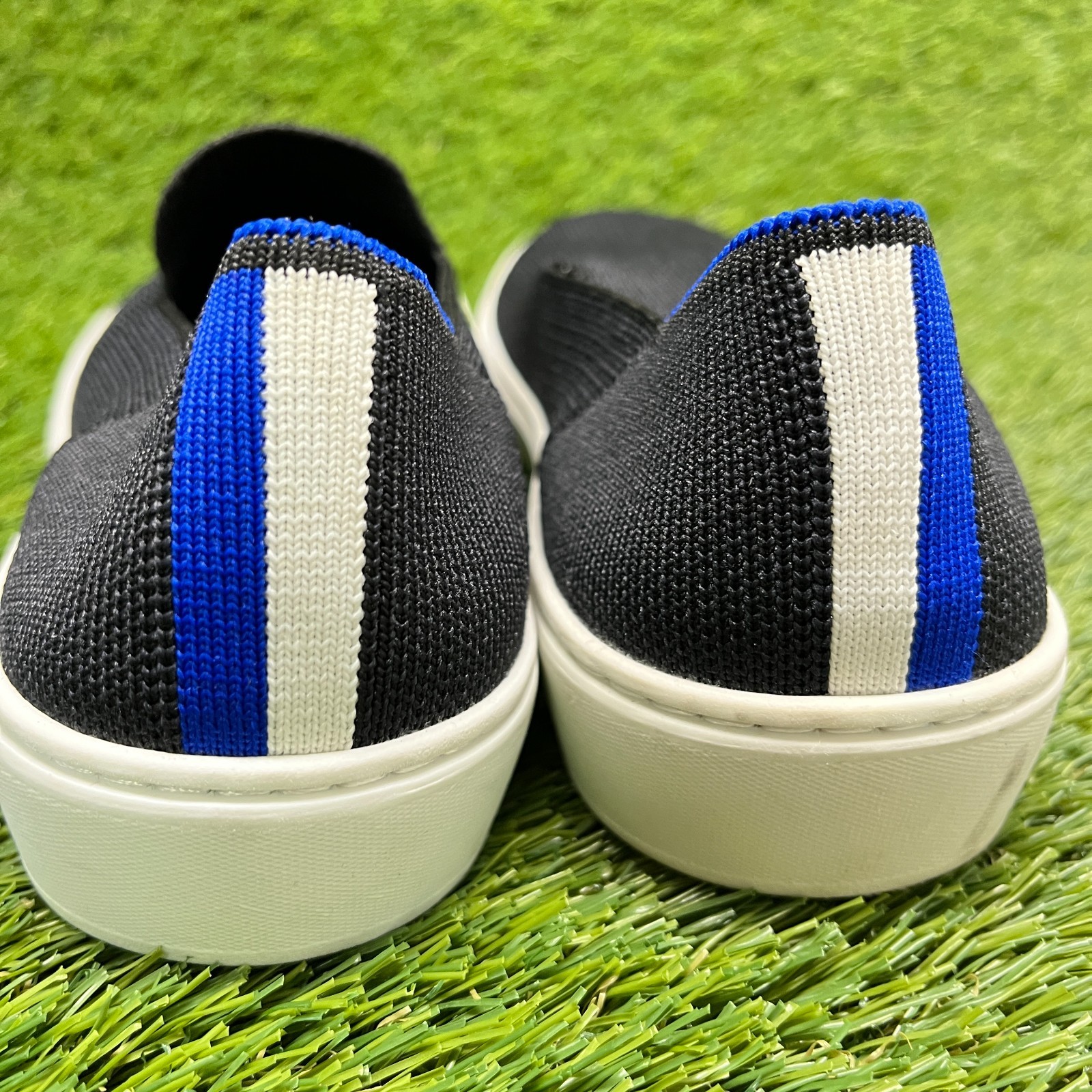 Rothy’s The Original Womens Size 7 Black Blue Classic Comfort Slip On Shoes