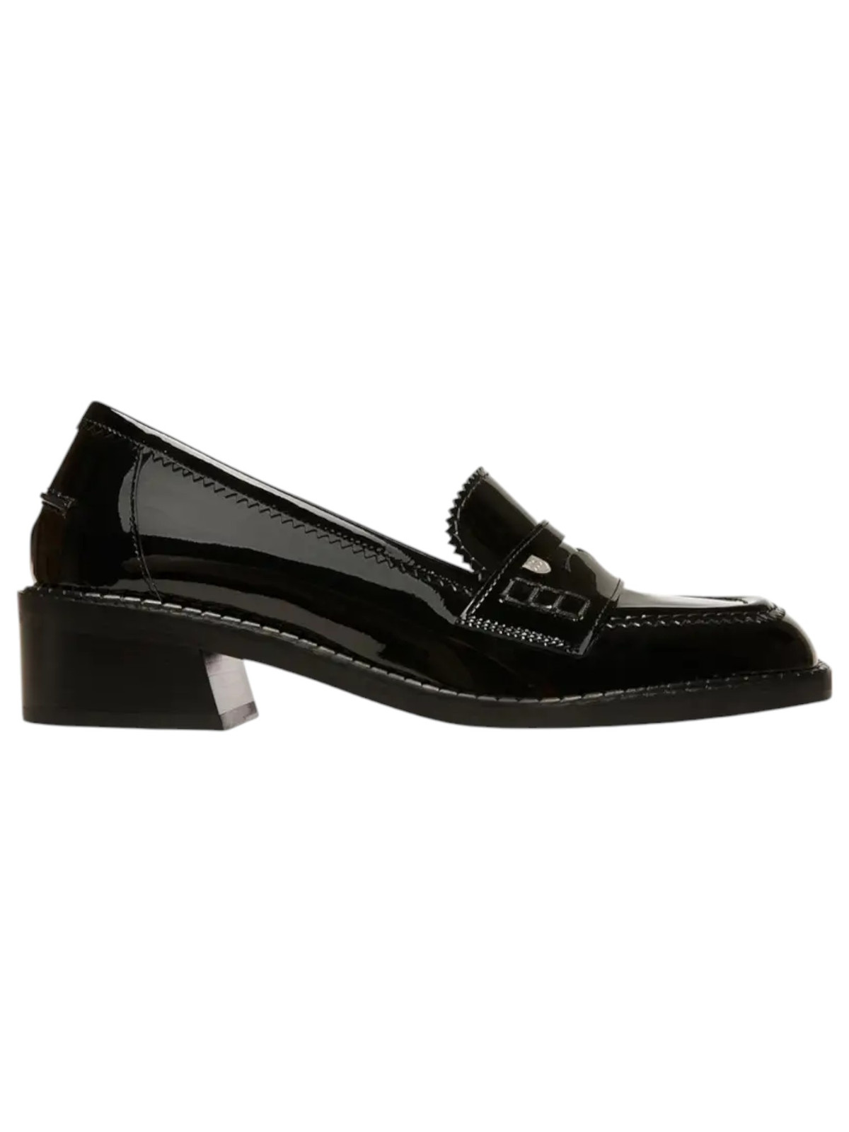 Bally Elly 6302858 Women’s Black Patent Leather Moccasins Loafers MSRP $797