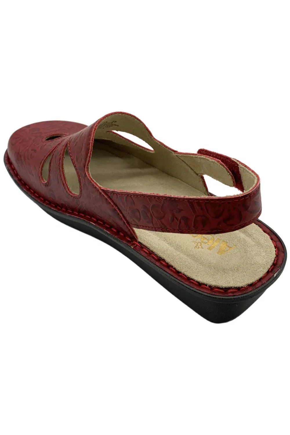 Alegria Women’s Leather Adjustable Backstrap Clogs Linda Loretta Red