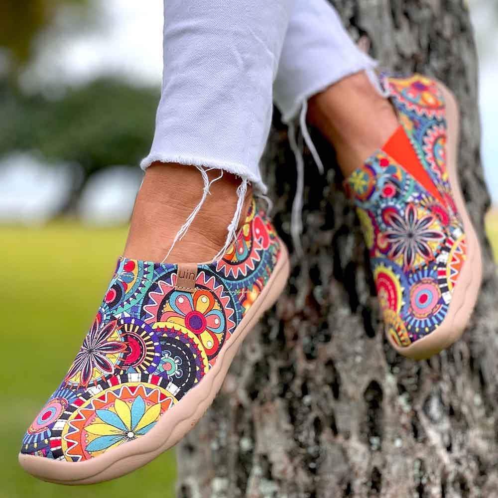 Women Size 5-11 UIN Slip On Shoes Canvas Comfortable Loafers “Blossom”