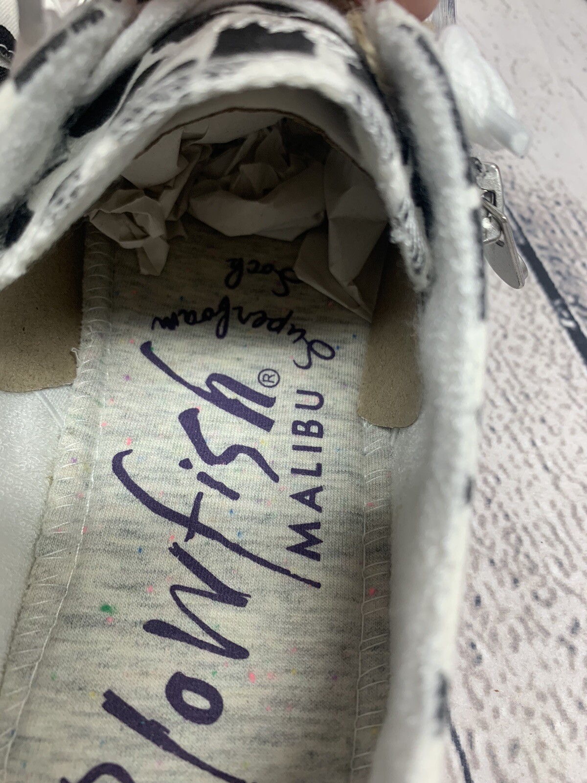 Blowfish Malibu Shoes Womens 8.5 Sneakers Lace Up Zip Cow Print Canvas Comfort