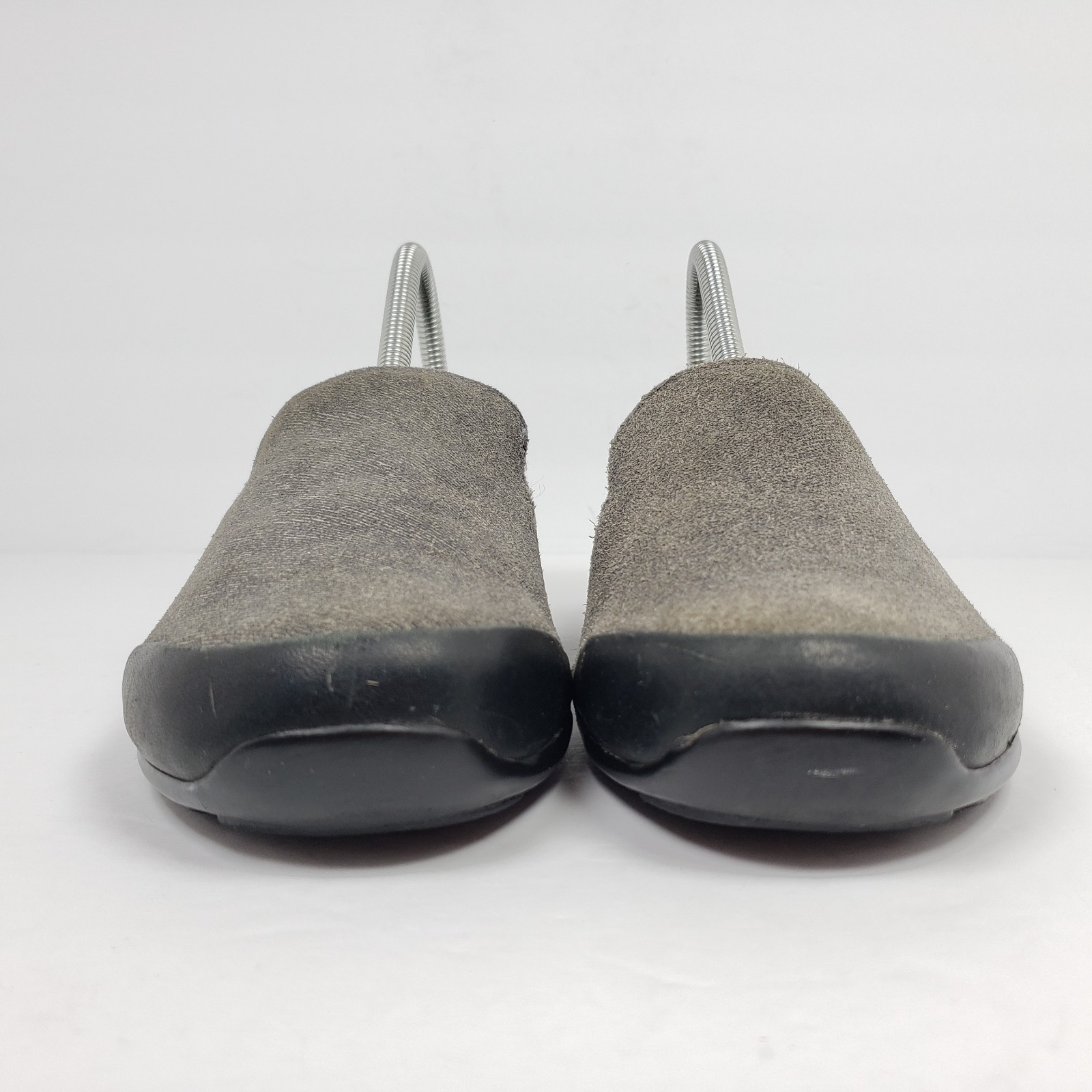 Ahnu Penny Pro Womens Size 8.5 Gray Black Suede Leather Slip On Loafer Shoes