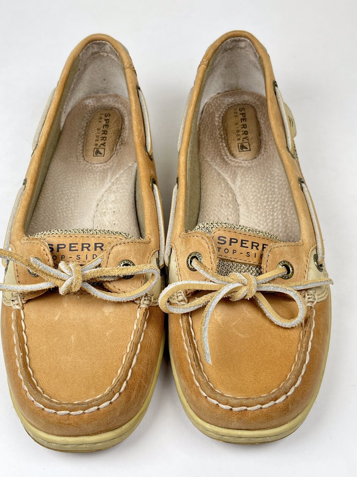 Sperry Top Sider Womens Boat Sole Shoes Linen Oat 9102047 Size 8 G-15 61428