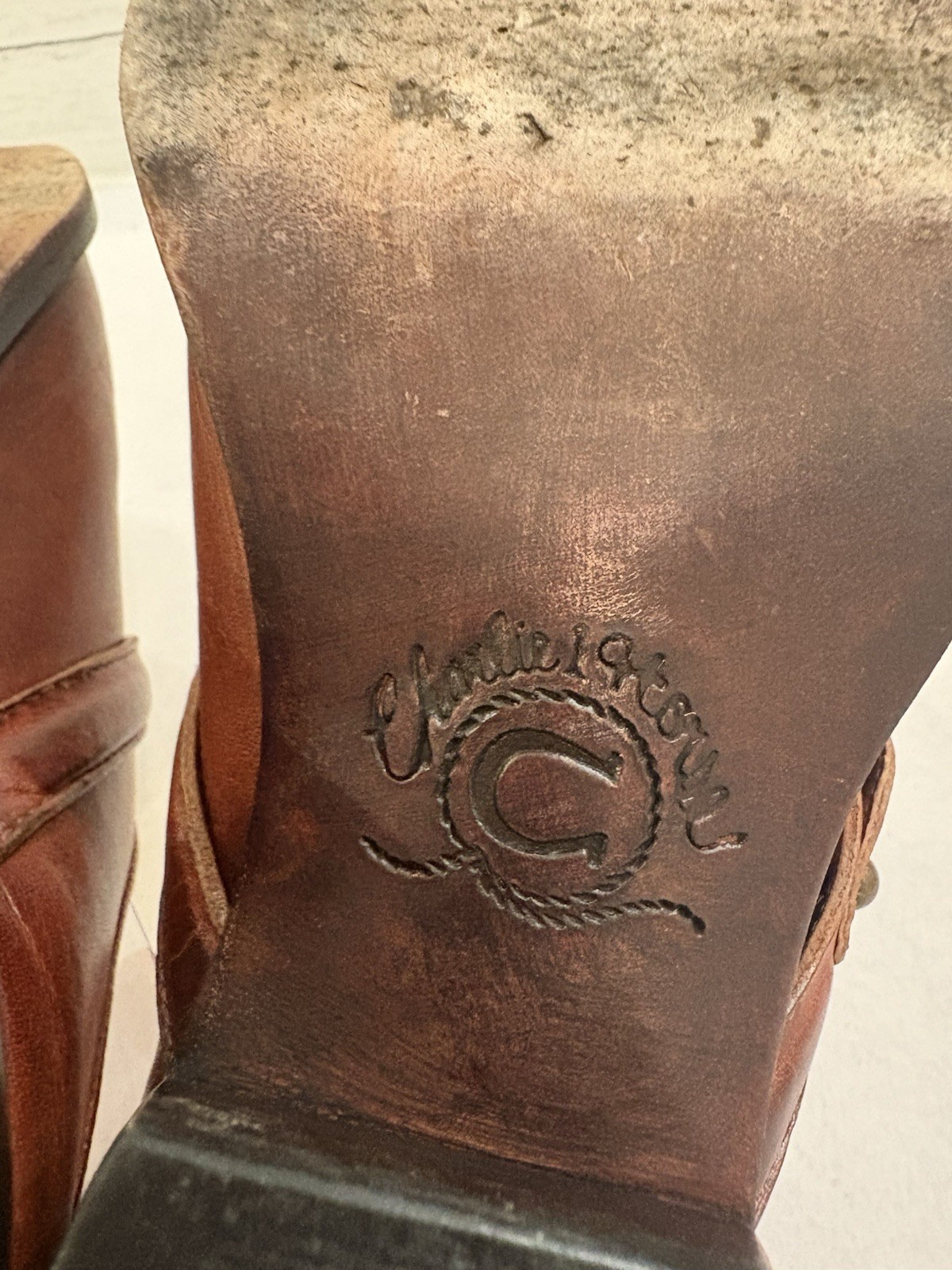 CHARLIE 1 HORSE LEATHER SLIP ON MULE BRAZILIAN WESTERN SHOES SZ 7.5 B